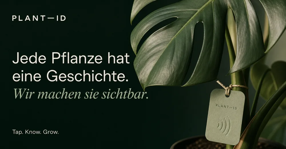 PLANT-ID: Monstera mit digitalem Pflanzen-Tag
