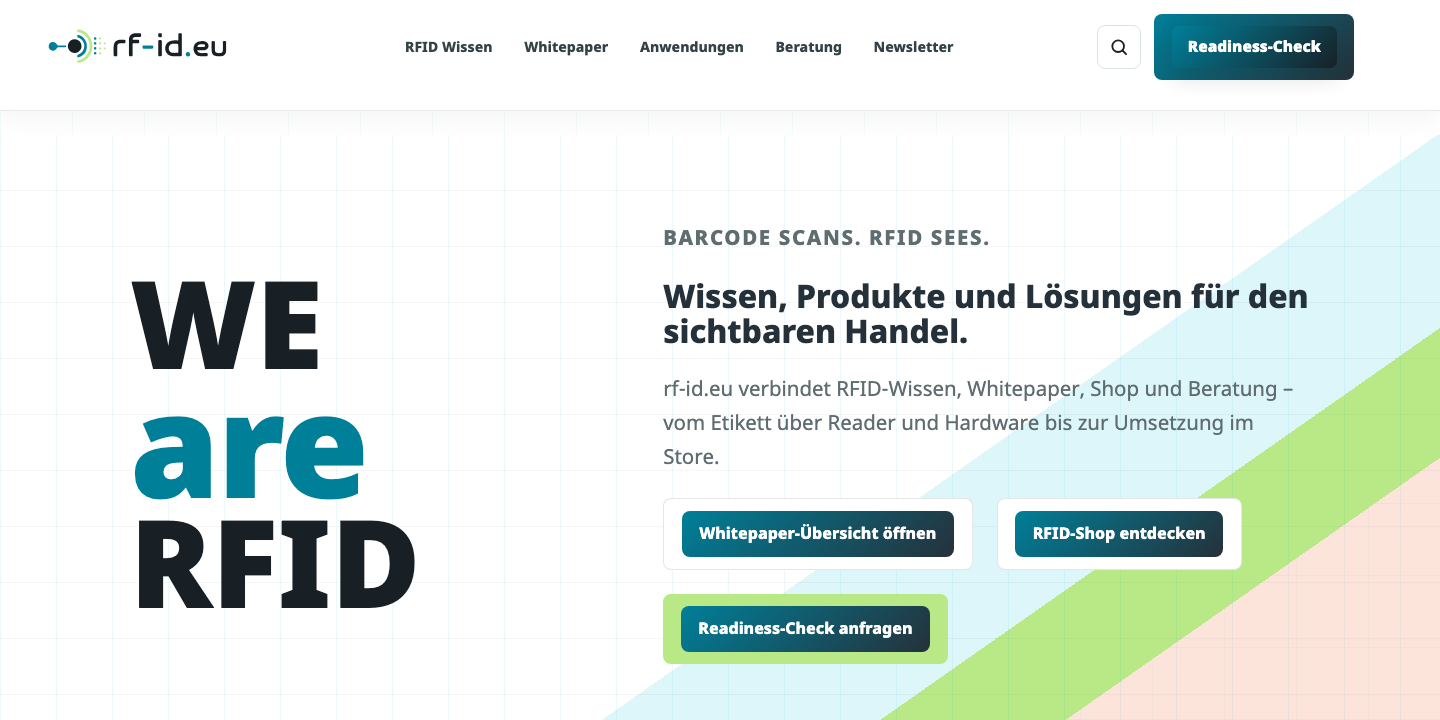 Website von RF-ID.EU mit RFID-Wissen für den Handel